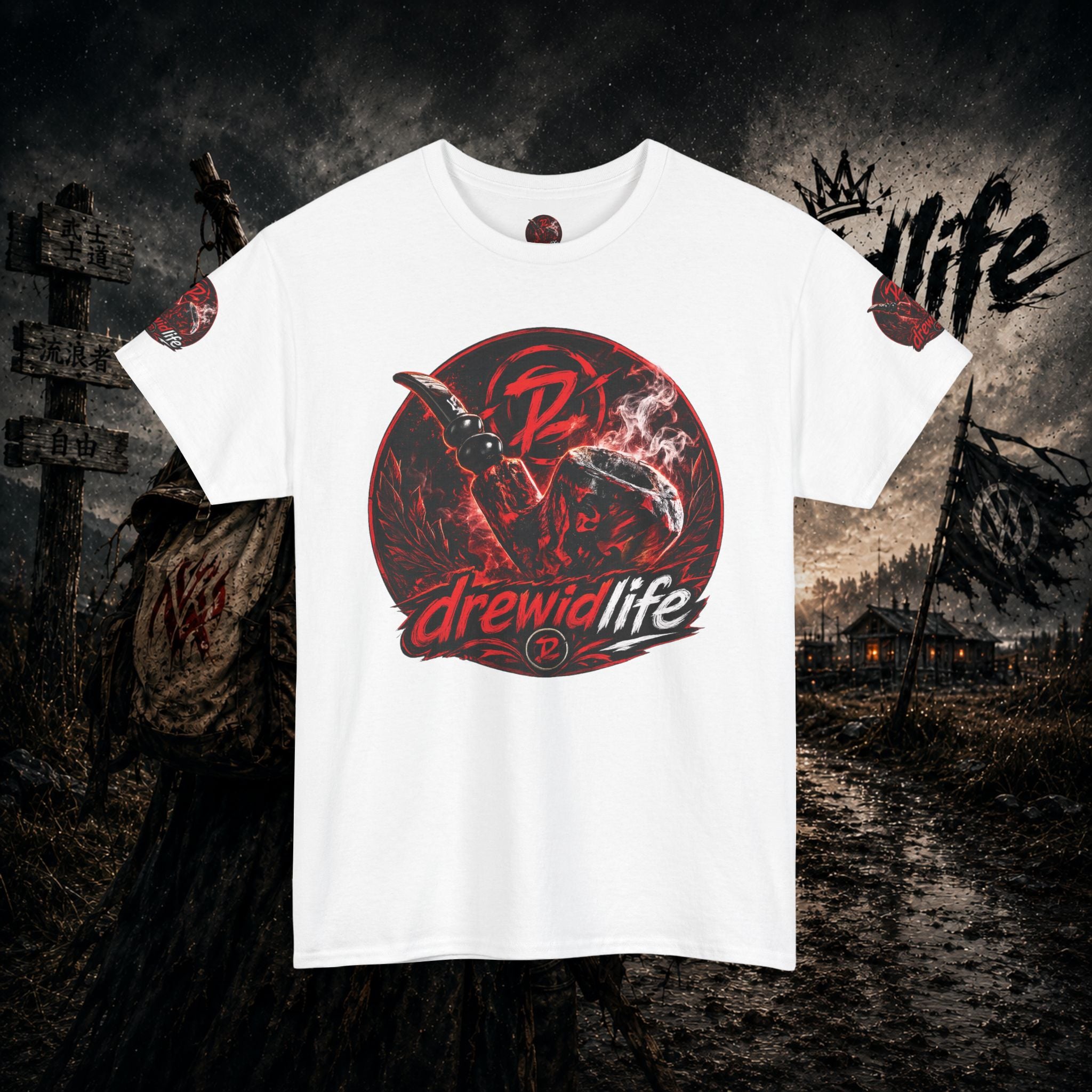 Red Freehand Tobacco Pipe Tee — drewidlife Graphic T-Shirt