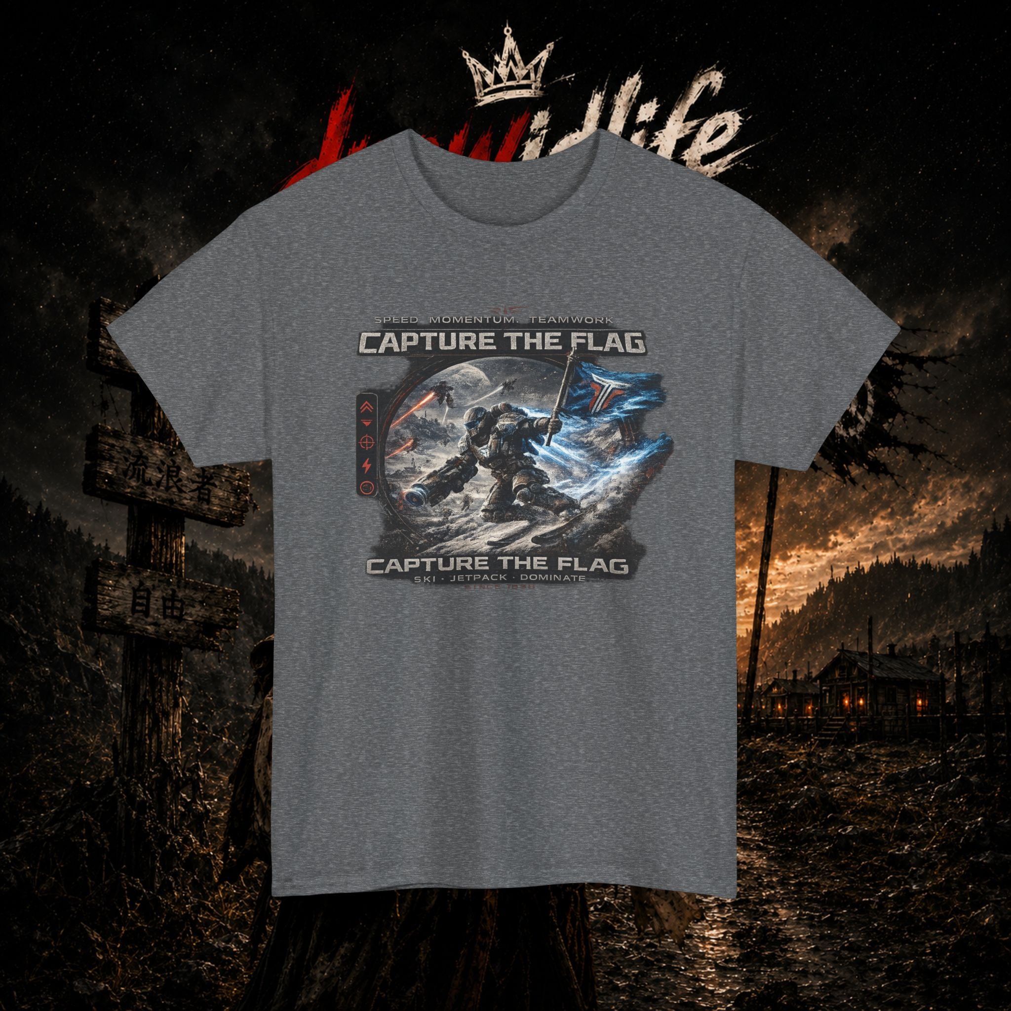 Capture the Flag Gaming T-Shirt — Sci‑Fi Battle Team Tee