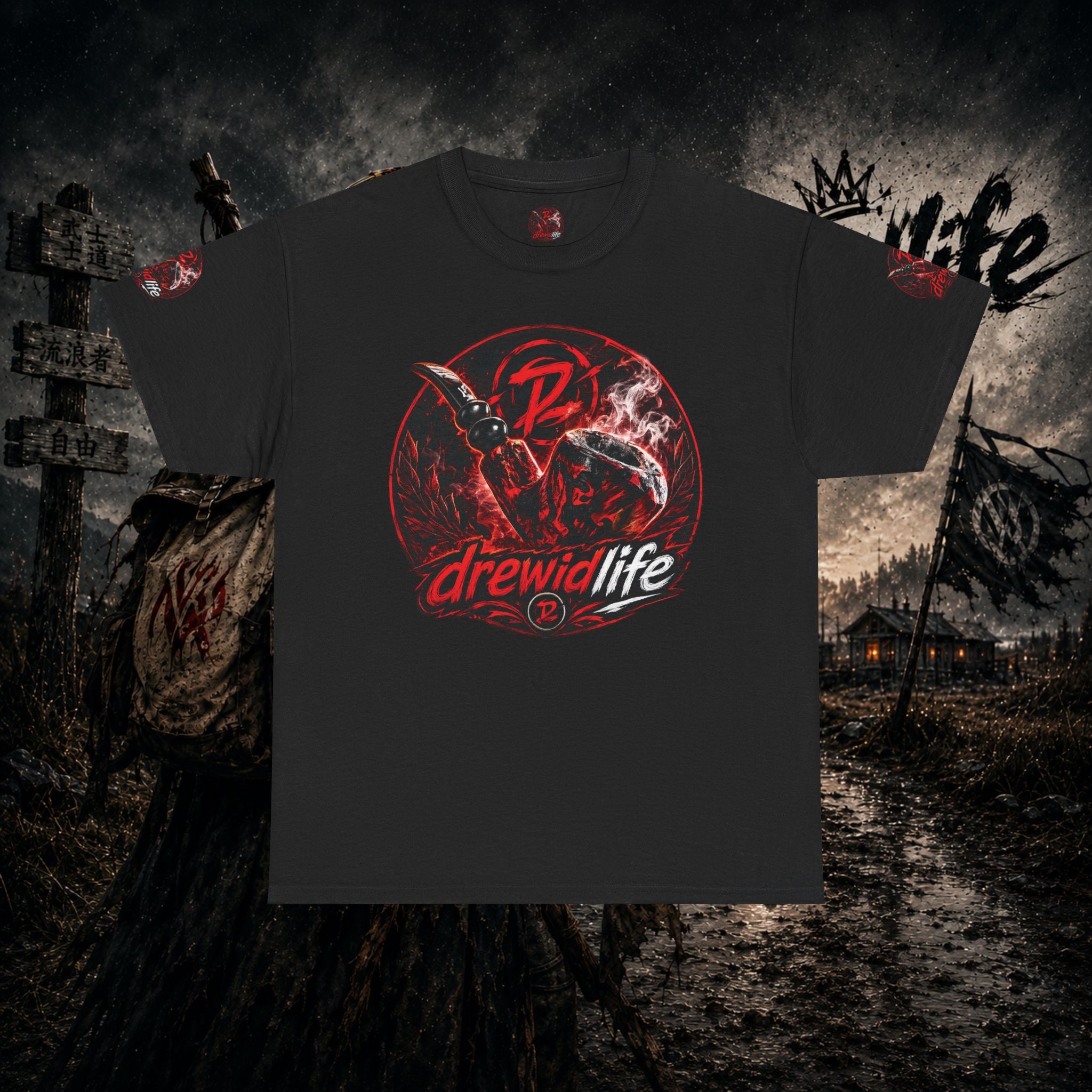Red Freehand Tobacco Pipe Tee — drewidlife Graphic T-Shirt