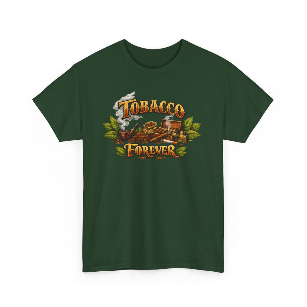 "Tobacco Forever" Retro Pipe & Leaves Graphic Tee