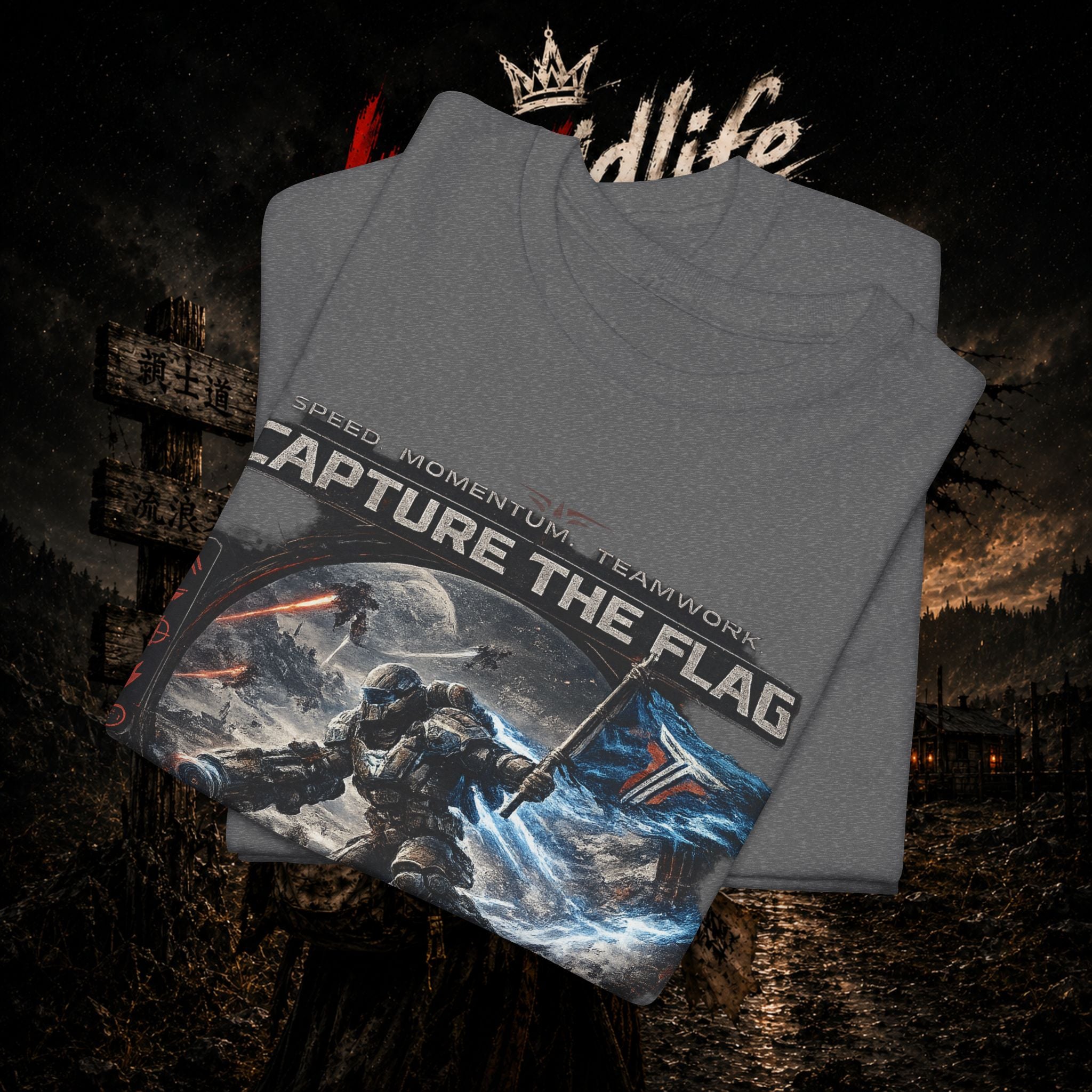 Capture the Flag Gaming T-Shirt — Sci‑Fi Battle Team Tee