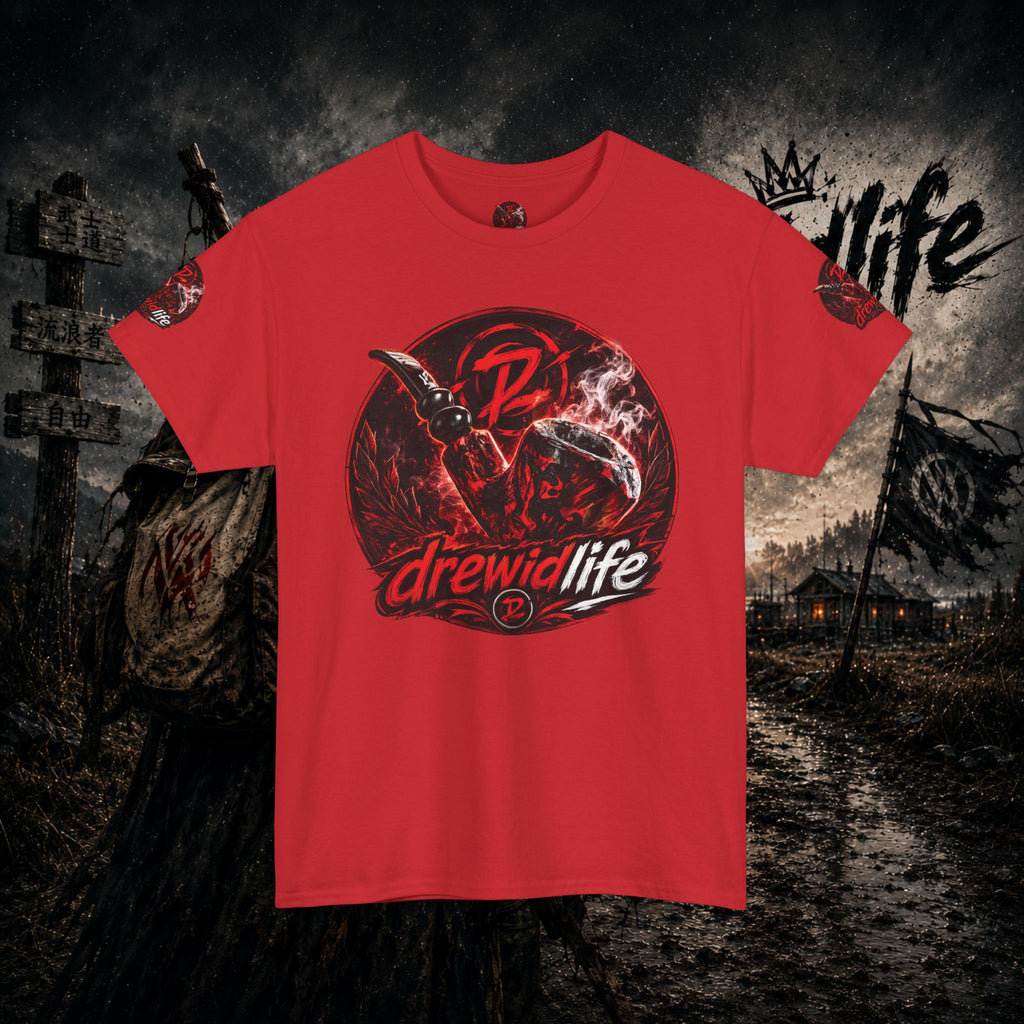 Red Freehand Tobacco Pipe Tee — drewidlife Graphic T-Shirt
