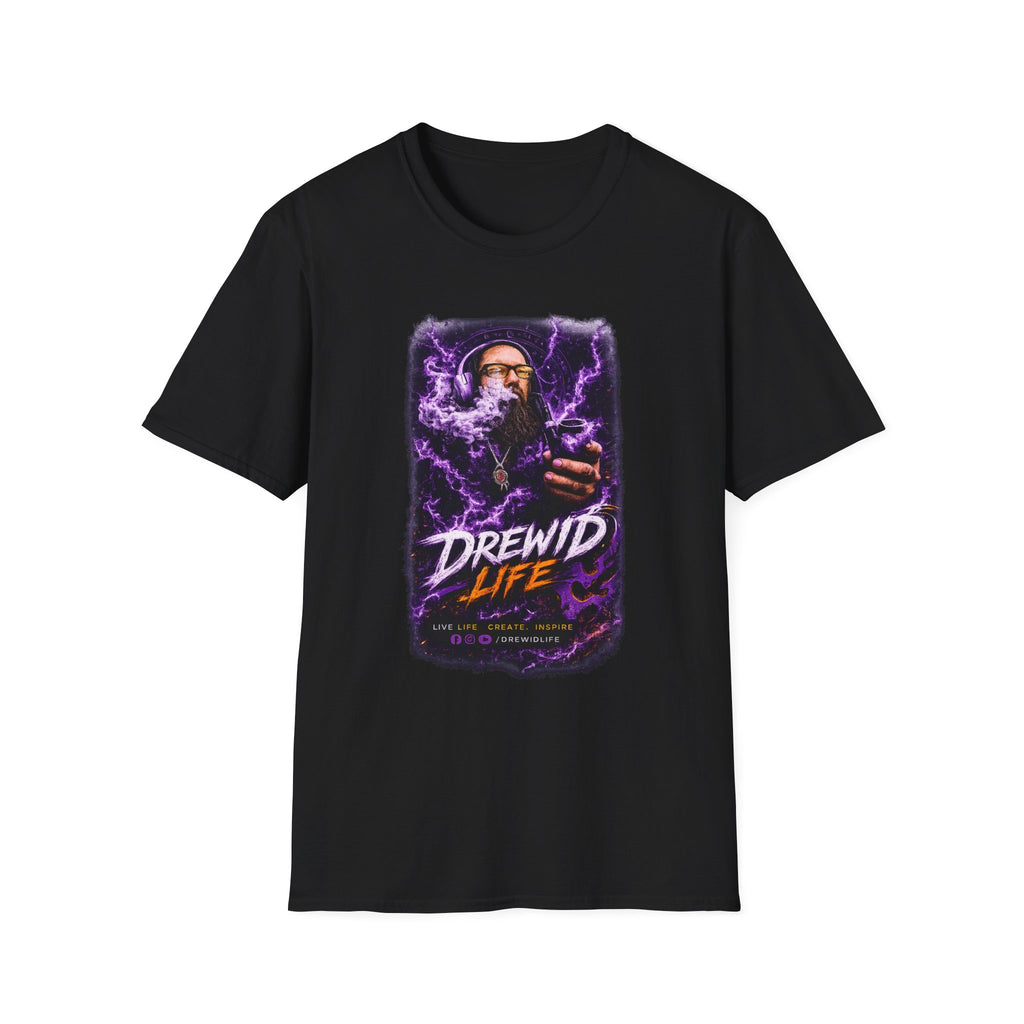 drewidlife Graphic T-Shirt — Retro Neon Rap Portrait Tee