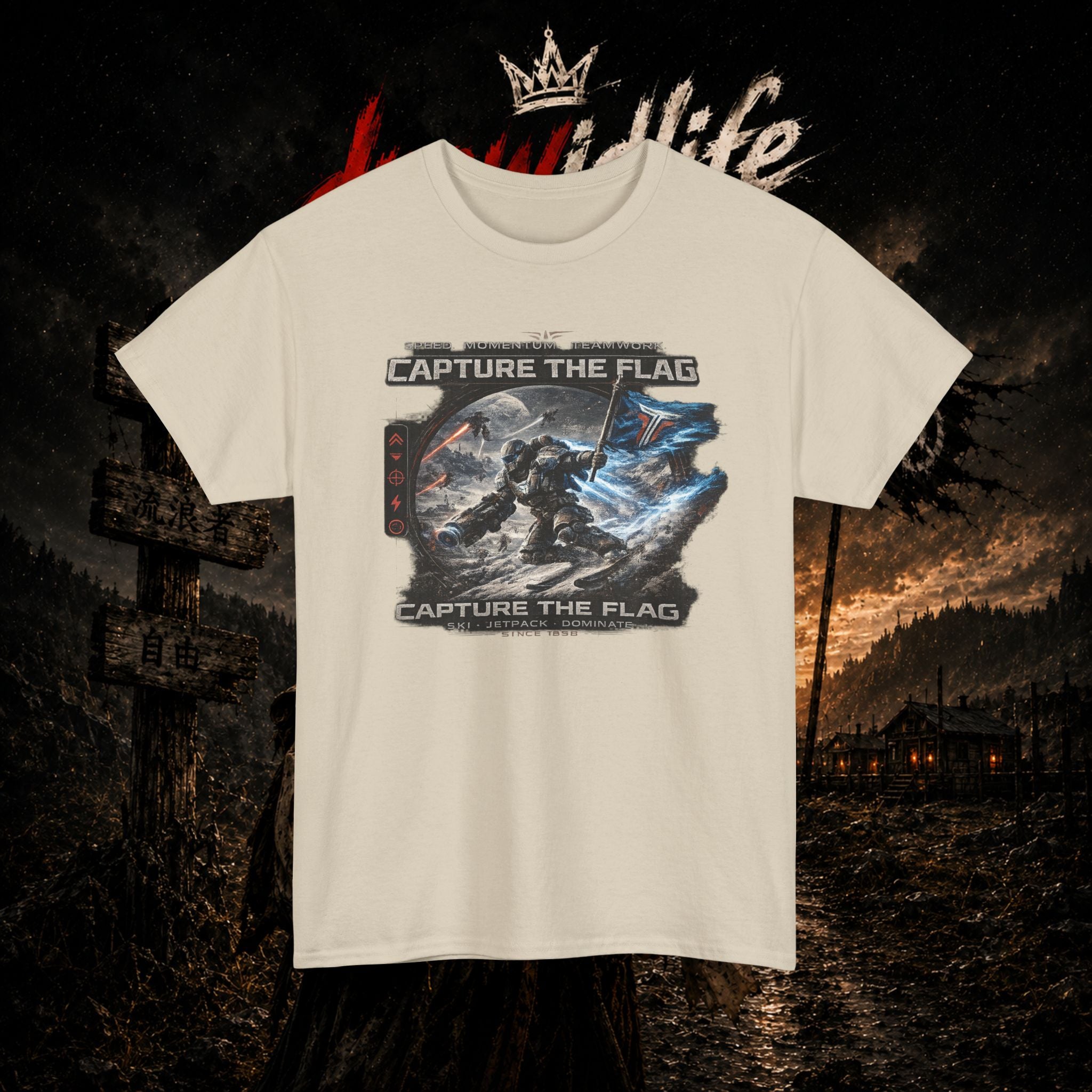 Capture the Flag Gaming T-Shirt — Sci‑Fi Battle Team Tee