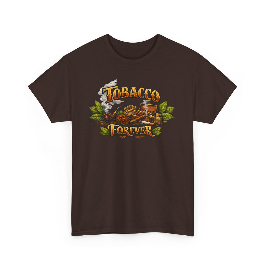 "Tobacco Forever" Retro Pipe & Leaves Graphic Tee