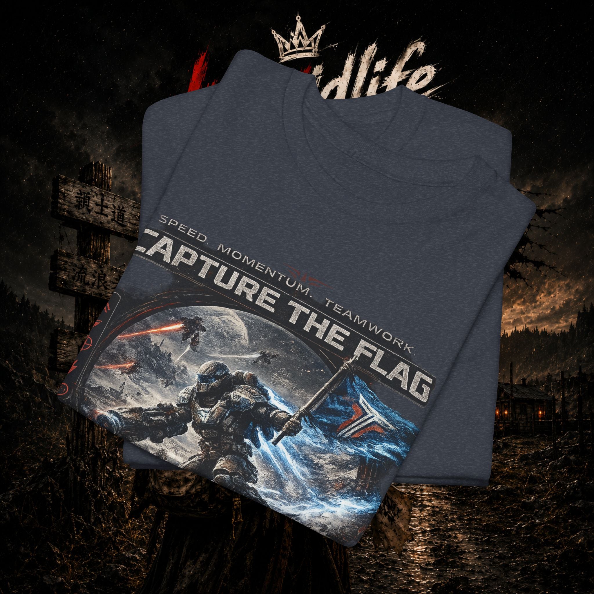 Capture the Flag Gaming T-Shirt — Sci‑Fi Battle Team Tee