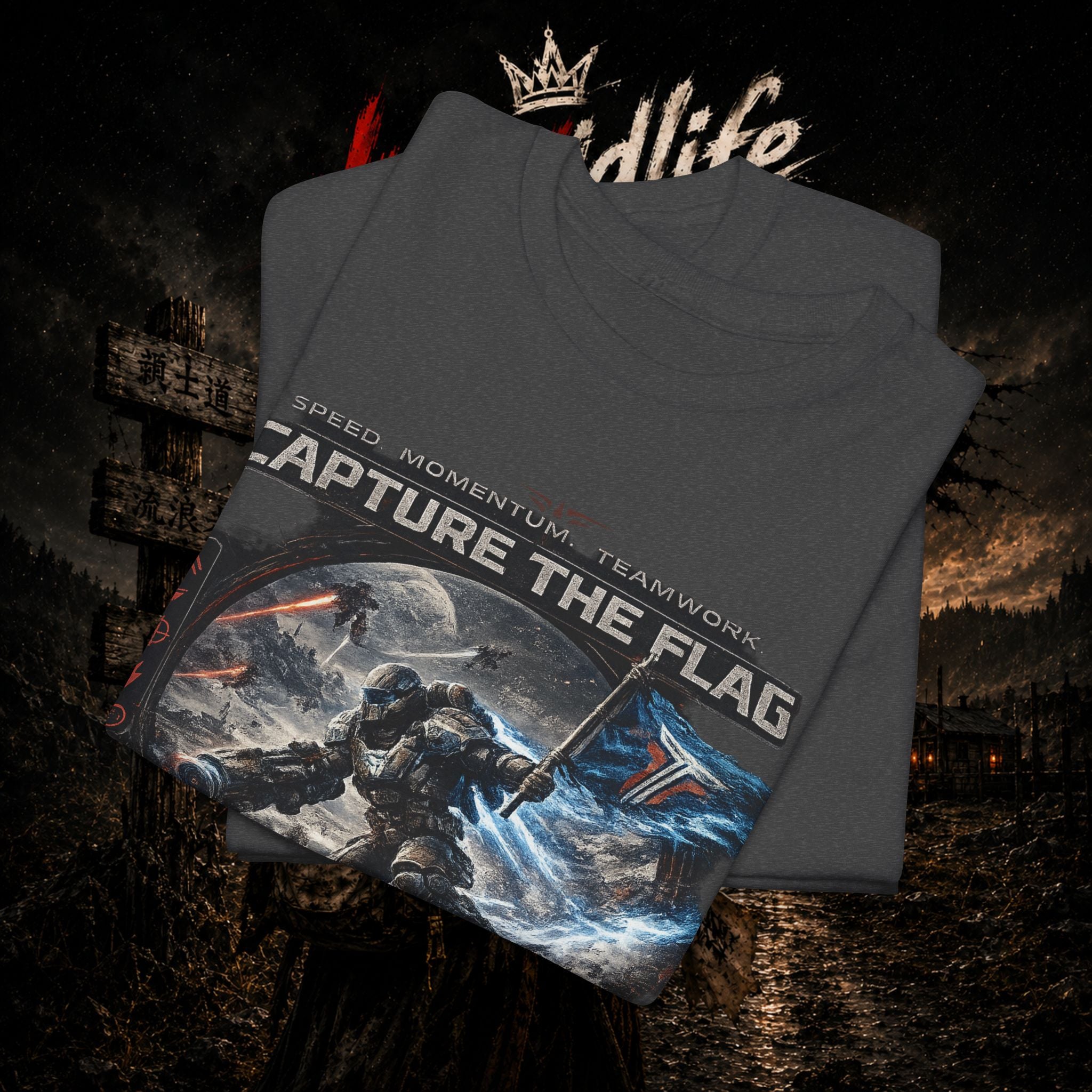 Capture the Flag Gaming T-Shirt — Sci‑Fi Battle Team Tee