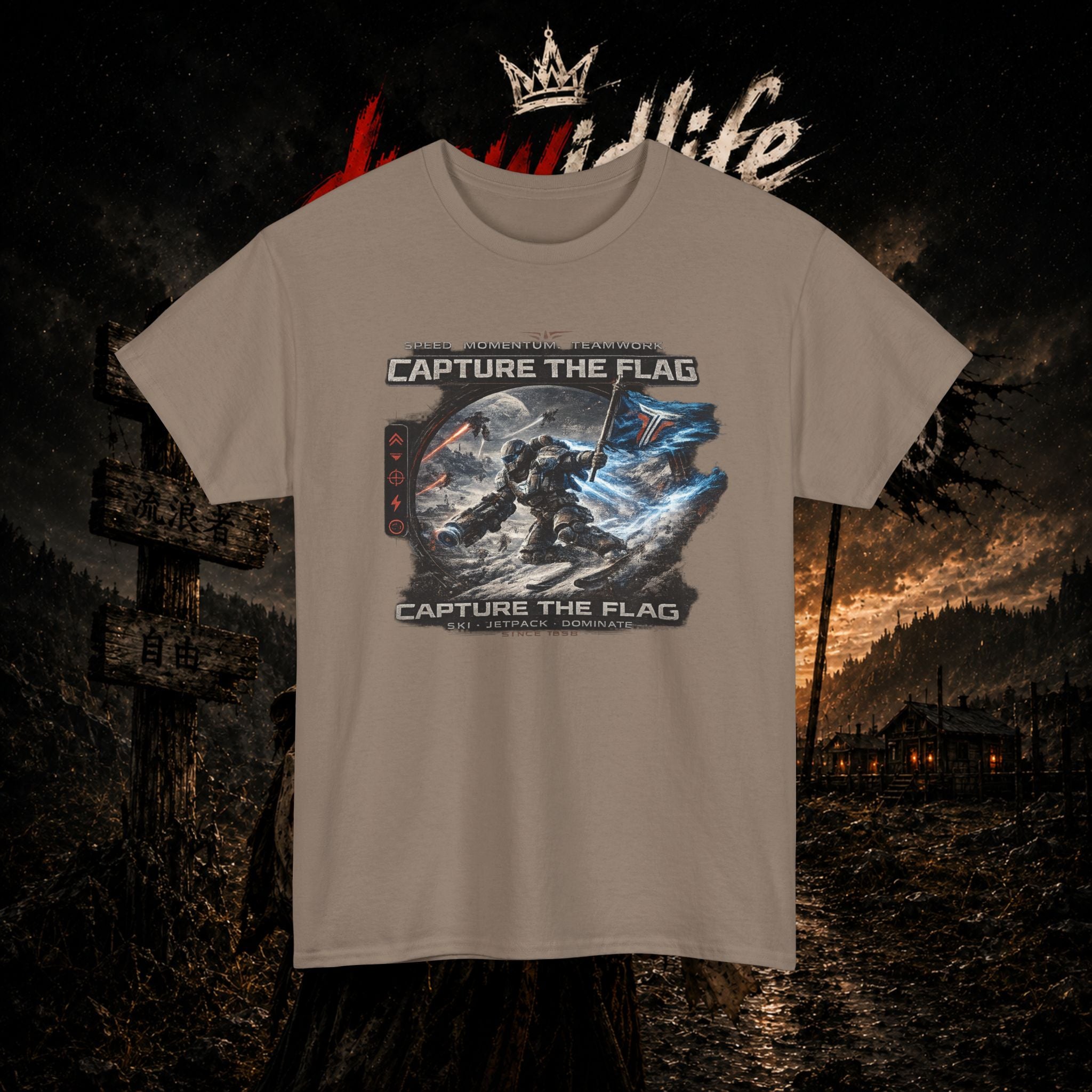 Capture the Flag Gaming T-Shirt — Sci‑Fi Battle Team Tee