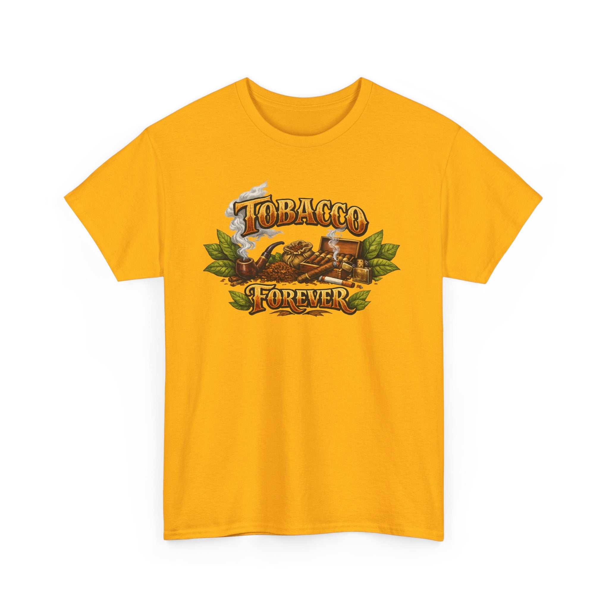 "Tobacco Forever" Retro Pipe & Leaves Graphic Tee