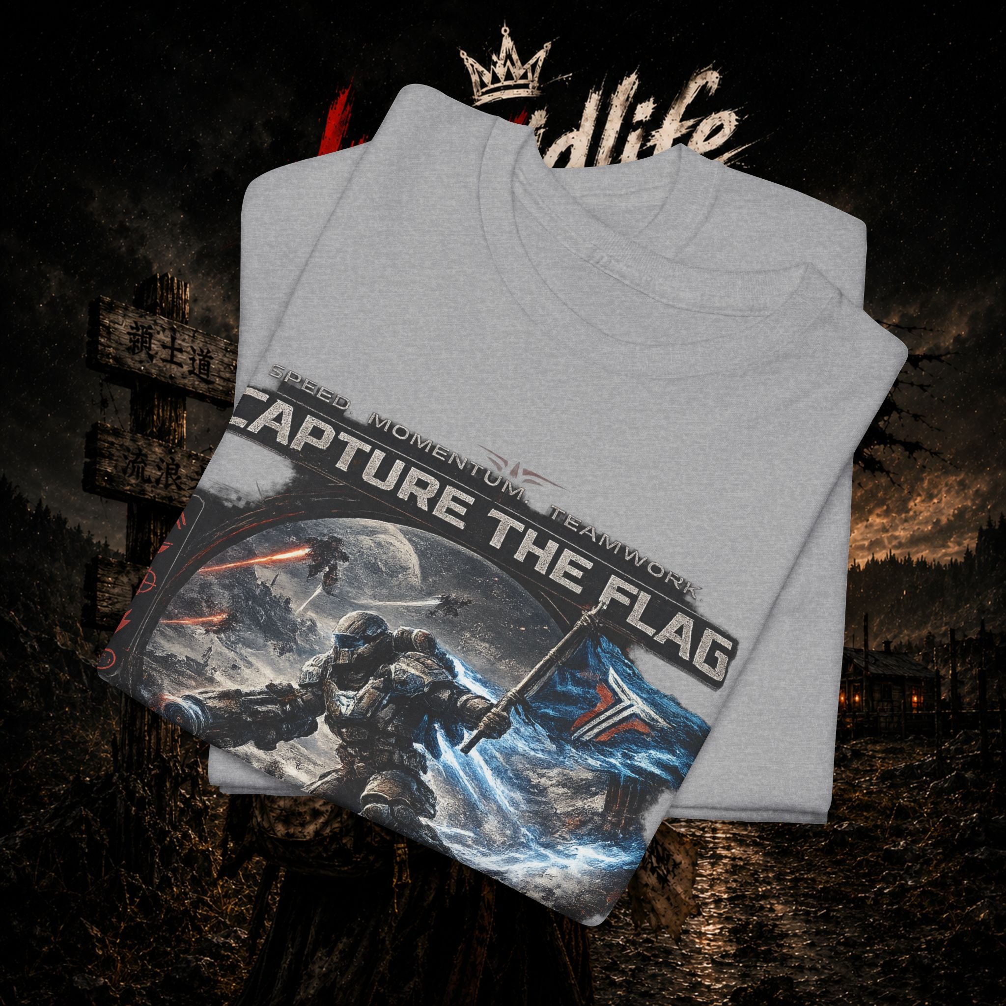 Capture the Flag Gaming T-Shirt — Sci‑Fi Battle Team Tee