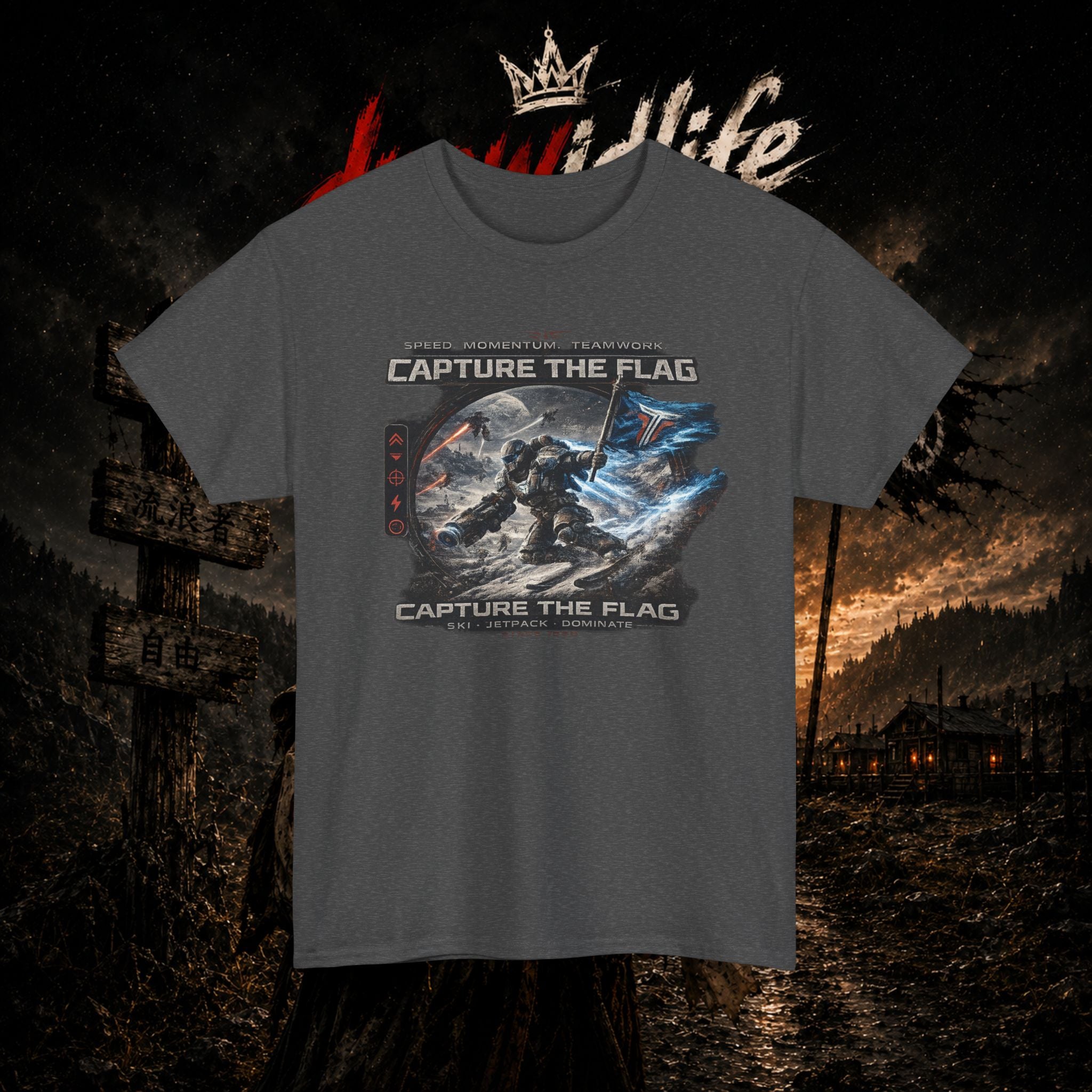 Capture the Flag Gaming T-Shirt — Sci‑Fi Battle Team Tee