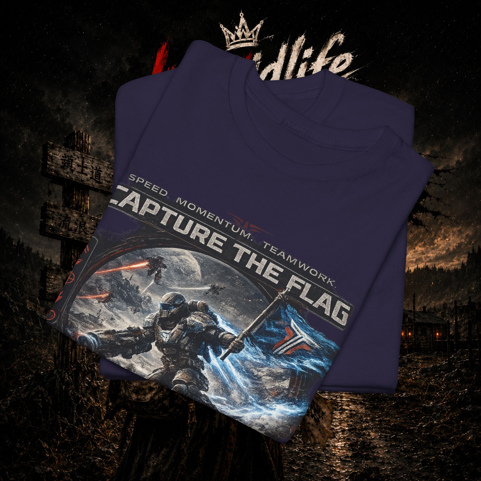 Capture the Flag Gaming T-Shirt — Sci‑Fi Battle Team Tee