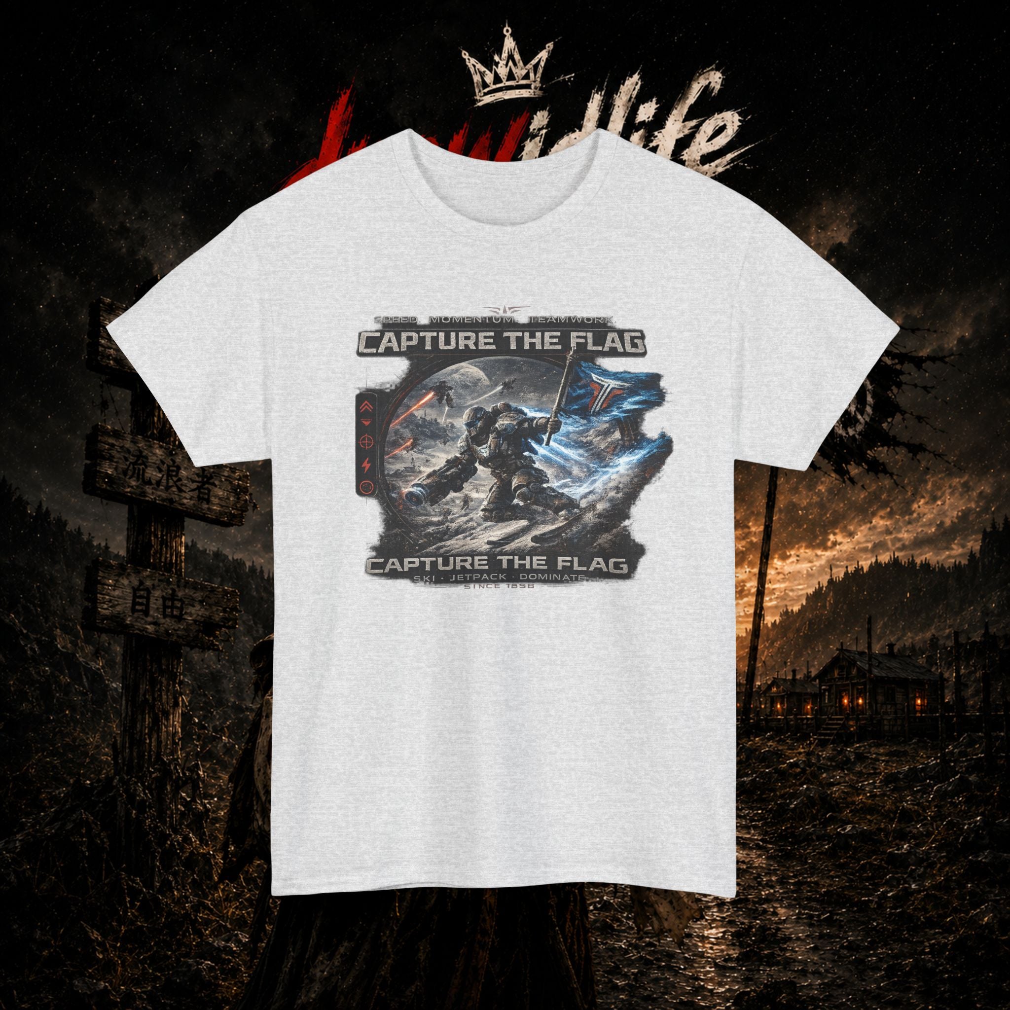 Capture the Flag Gaming T-Shirt — Sci‑Fi Battle Team Tee