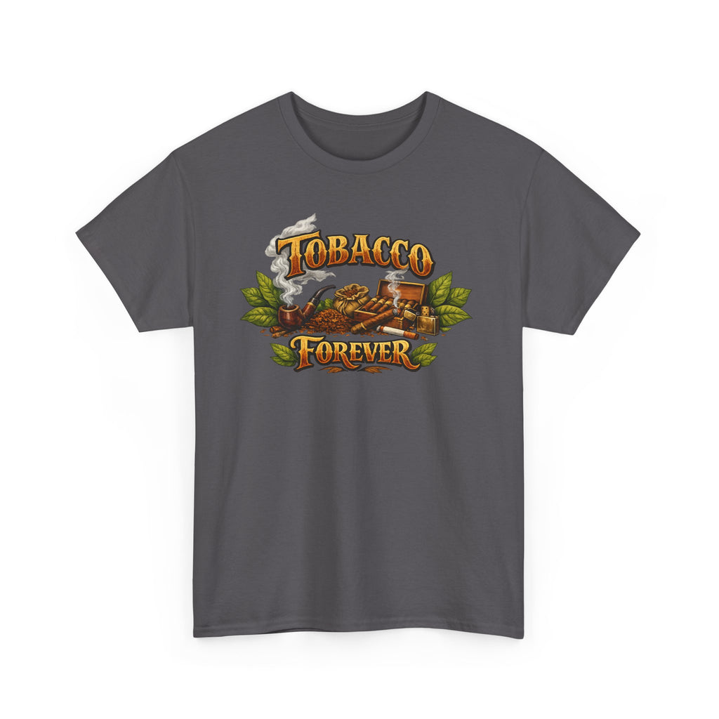 "Tobacco Forever" Retro Pipe & Leaves Graphic Tee