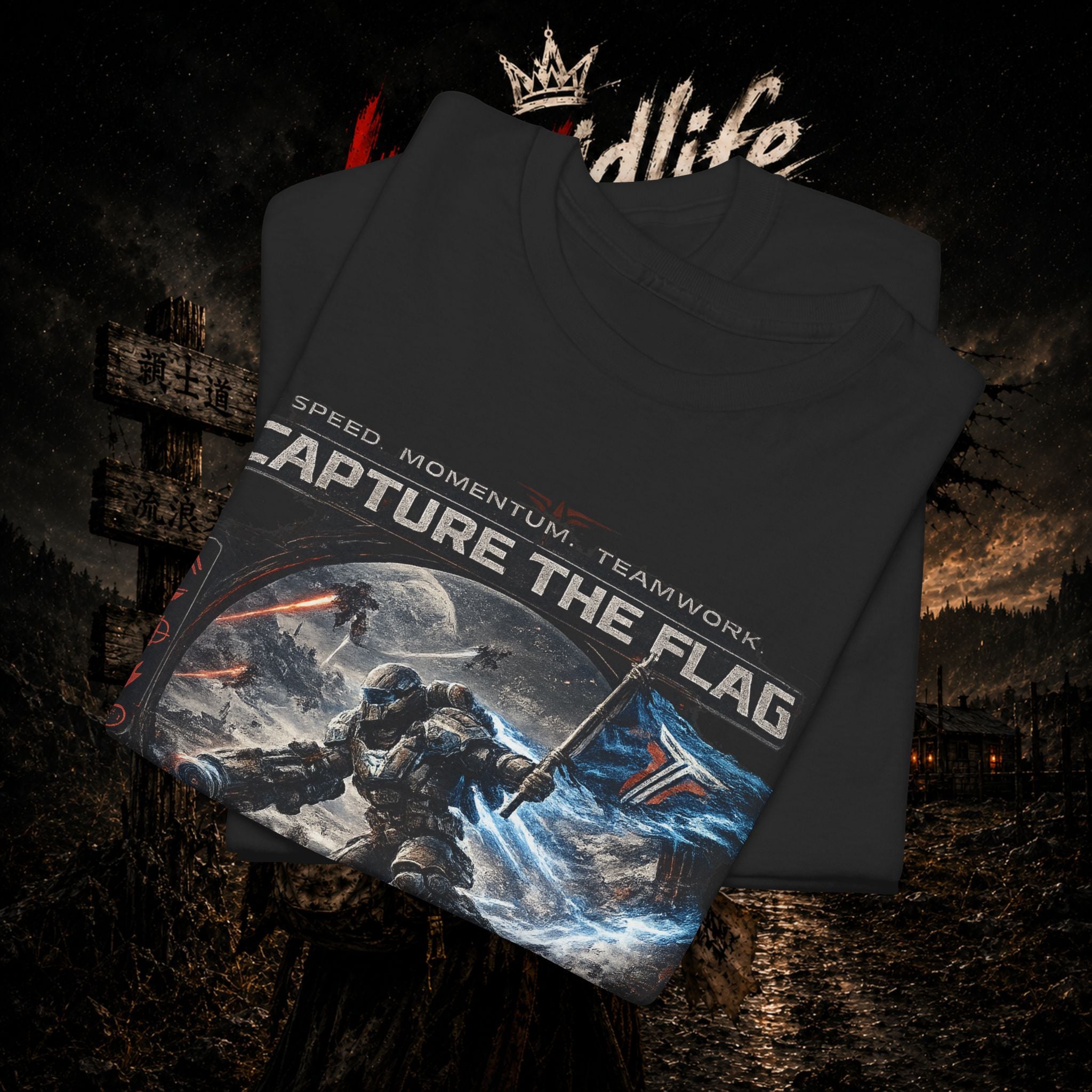 Capture the Flag Gaming T-Shirt — Sci‑Fi Battle Team Tee