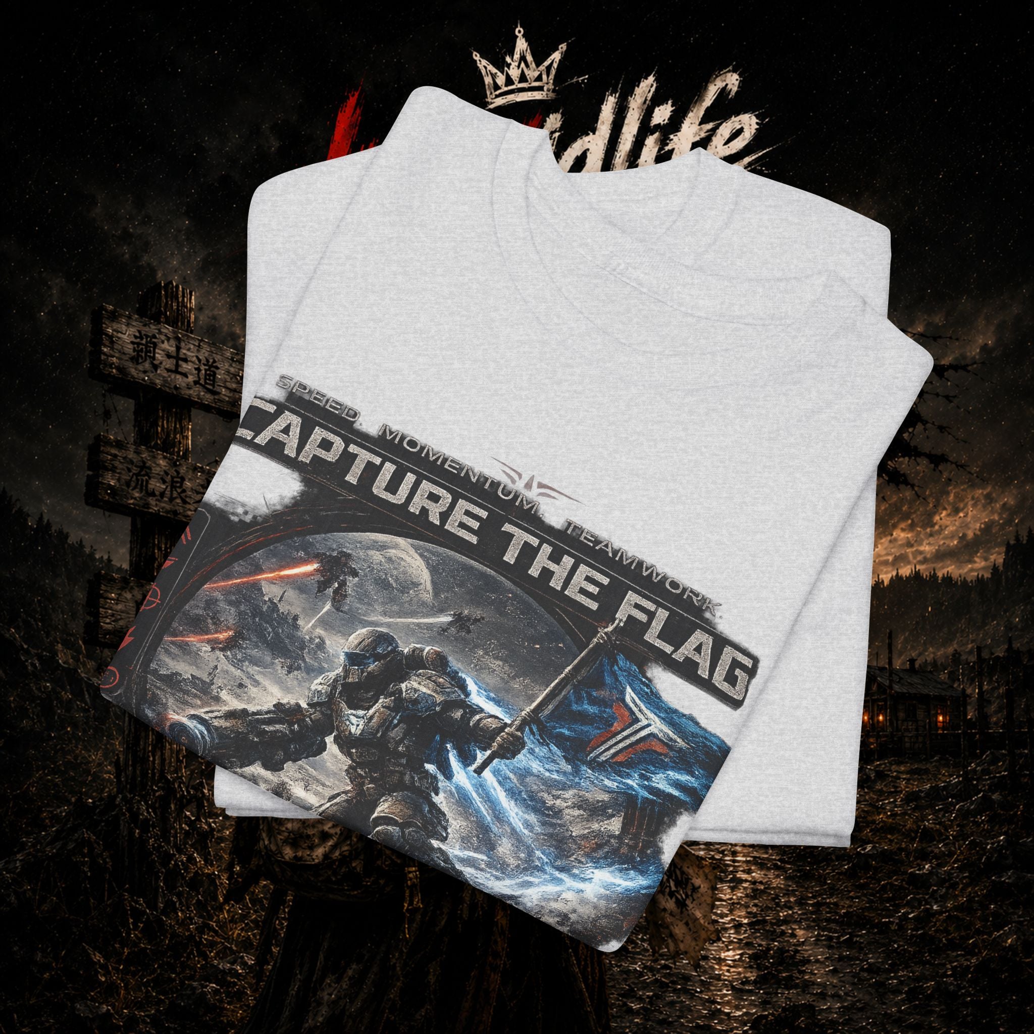 Capture the Flag Gaming T-Shirt — Sci‑Fi Battle Team Tee