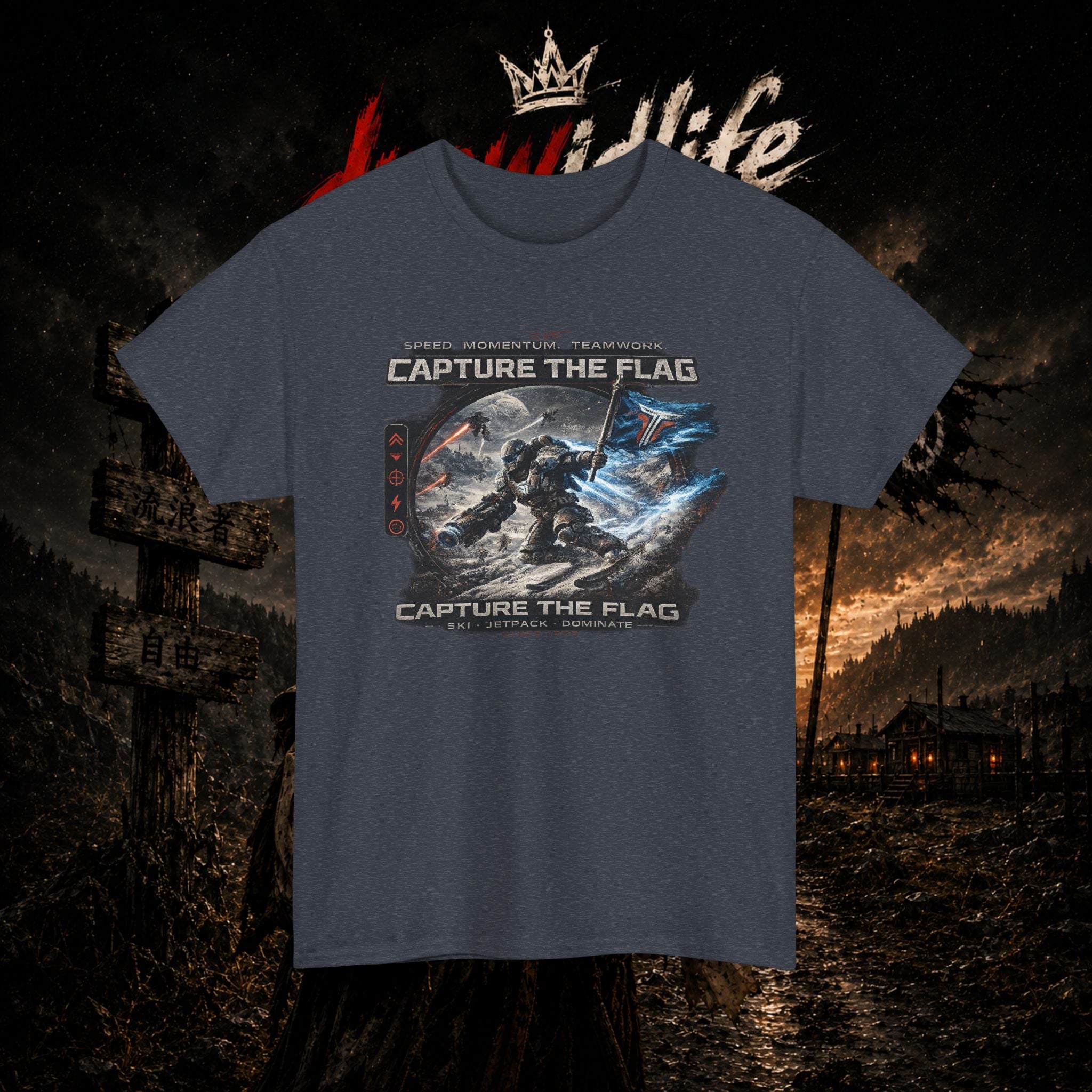 Capture the Flag Gaming T-Shirt — Sci‑Fi Battle Team Tee