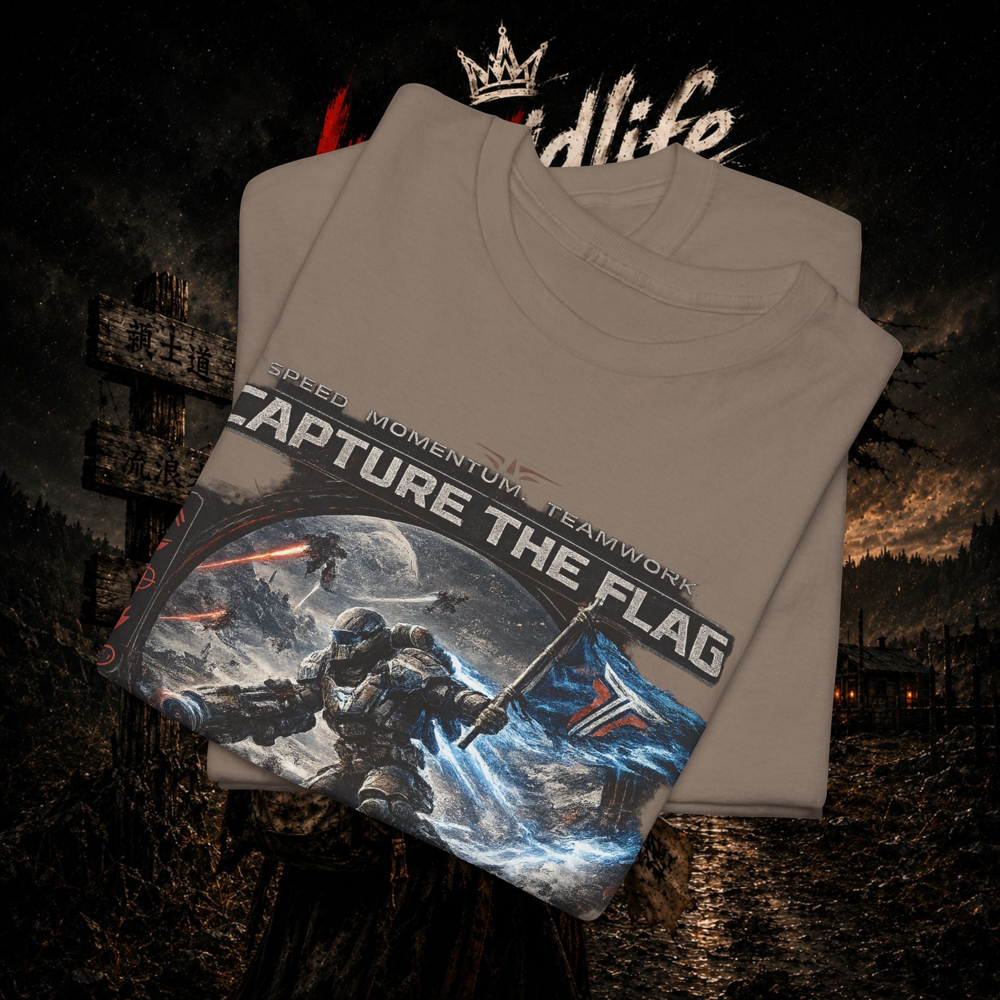 Capture the Flag Gaming T-Shirt — Sci‑Fi Battle Team Tee